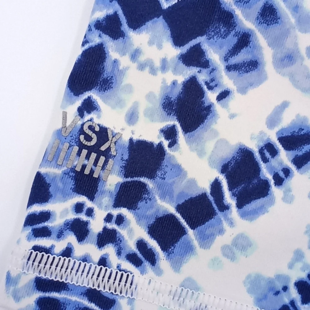 VSX Sport Knockout Capri Leggings Active Pants Black Blue‎ Tiedye S